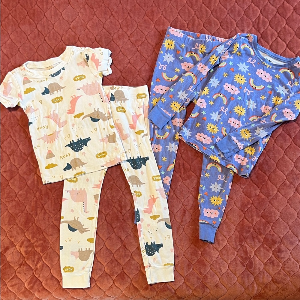 Old Navy Kids Pajama Set - Cream and Blue